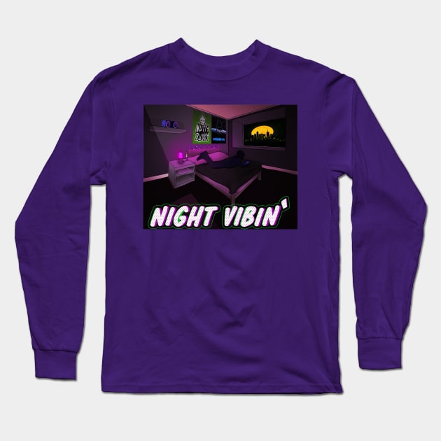 Night Vibin' Long Sleeve T-Shirt by GLStyleDesigns